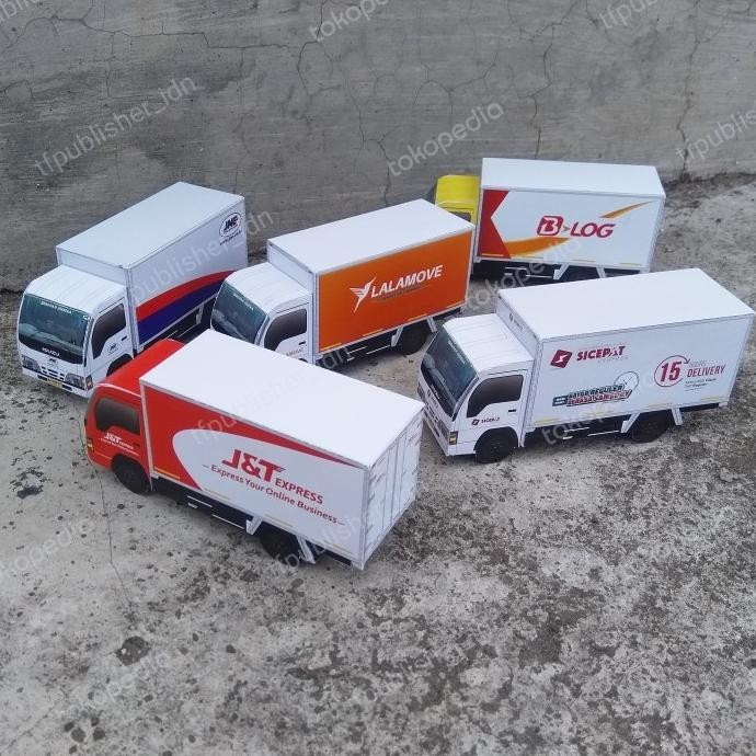 miniatur / papercraft truk box / Elf paket