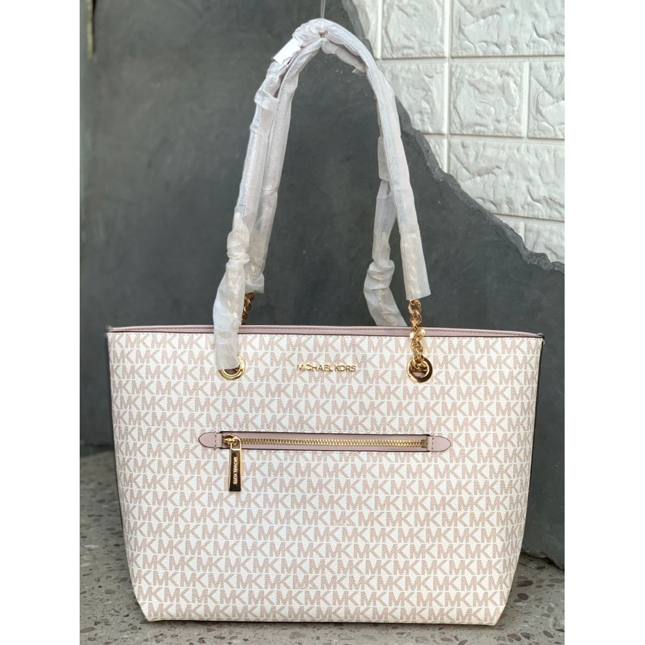 ✅New Tas Branded Ori Mk Jet Set Medium Front Zip Chain Rose Gold Terbaru