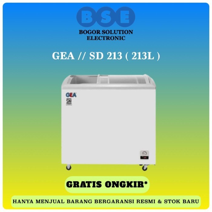 [Baru] Freezer Sliding Curve Glass Gea Sd213 Freezer Gea 213 Liter Sd213 Gea Terbatas