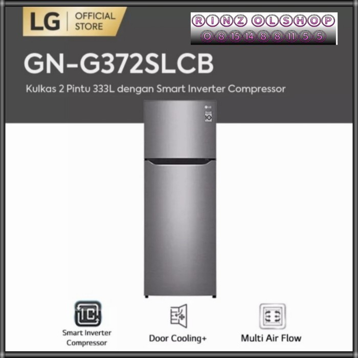[Baru] Kulkas Lg Gn-G372Slcb Smart Inverter Door Cooling 2 Pintu Gng327Slcb Terbaru
