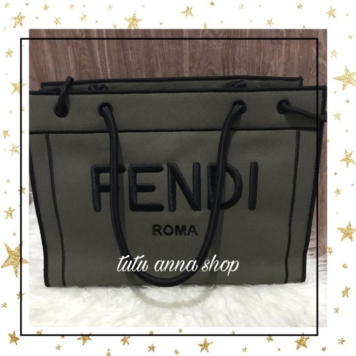 ✅New Ori Fendi Roma Large Shopper Tote Bag Original Berkualitas