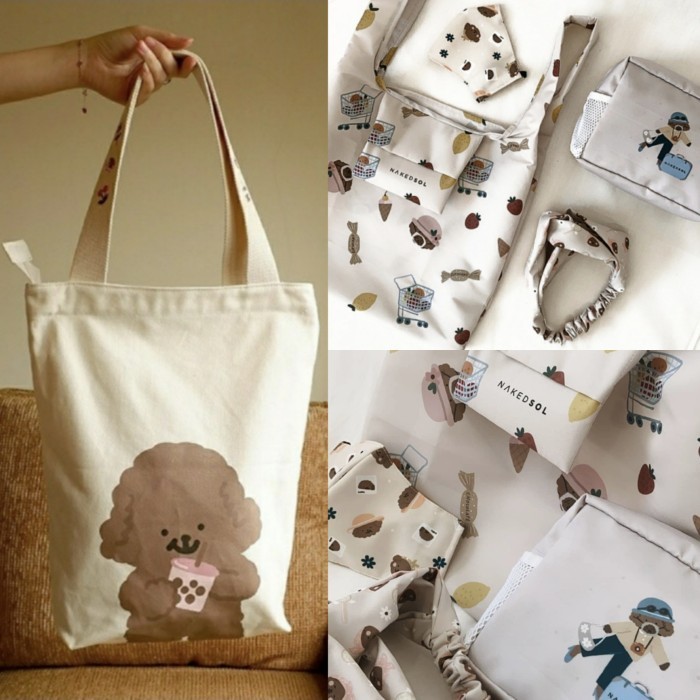 ✅New Ori Kellysandco Totebag  Colorful Handle  Nakedsol Kelly Merchandise Set Terbaru