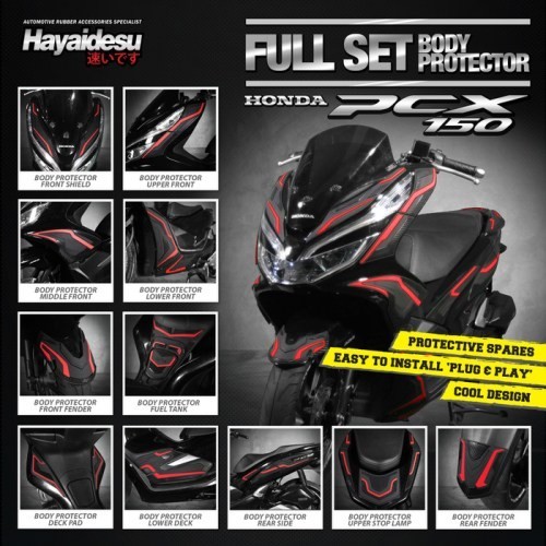 Full Set Body Protector Honda PCX - Merah