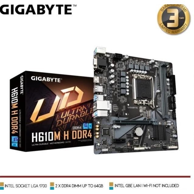 EL Motherboard Gigabyte H610M H Mobo H610 - LGA 1700