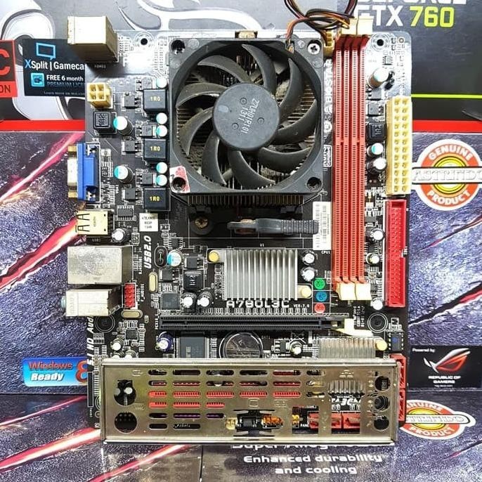 Paket Motherboard mobo Amd Am3 DDR3 + processor Athlon X250 + Fan
