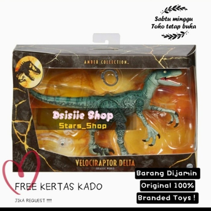 [Original] Amber Collection Velociraptor Delta Original Mattel / Figure Dino Terbatas