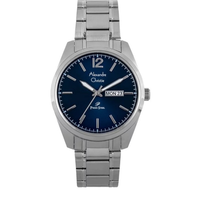 ✅New Alexander Christie Ac 1012 Men Blue Dial Stainless Steel Strap Terbatas