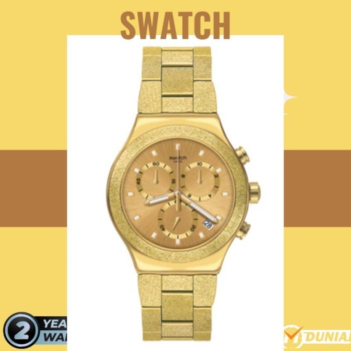 ✅New Ori Jam Tangan Swatch Yvg407G Yvg 407G Jam Pria La Irony Goldshiny Terbaru
