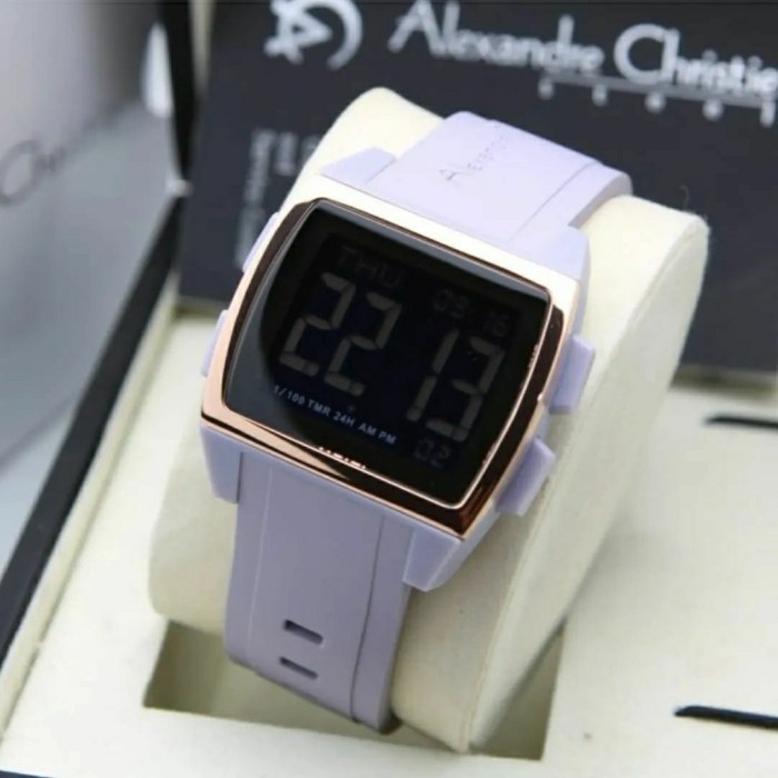 ✅New Alexandre Christie Original Ac9343 Ac 9343 Rubber Band Digital Watch Berkualitas