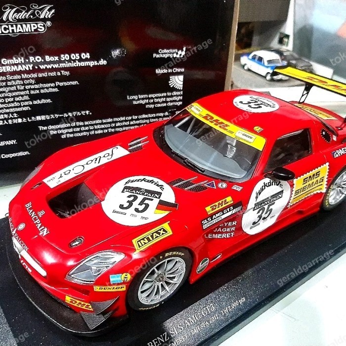 [Original] Diecast Skala 18 Miniatur Meecy Sls Amg Gt3 By Minichamps Terbaru