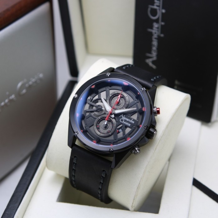 ✅New Ori Alexandre Christie 6620 Mc Kulit Black List Red Pria Original Garansi Terbaru