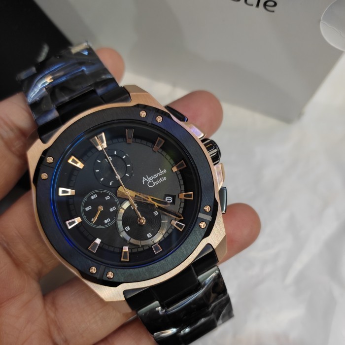 ✅Ori Jam Pria Original Alexandre Christie Ac 6595 Mc All Stainless Steel Terbaru