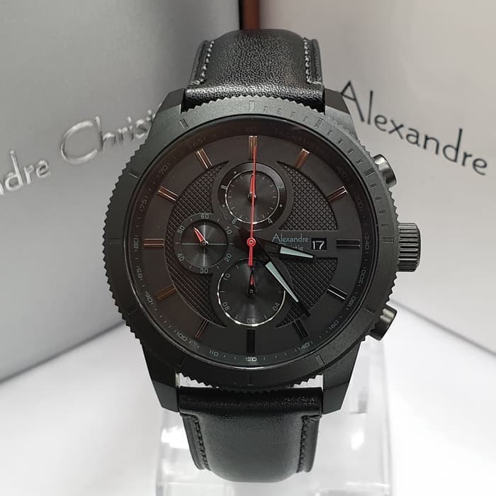 ✅Ori Jam Tangan Pria Alexandre Cristie Ac 6501 Full Black Limited