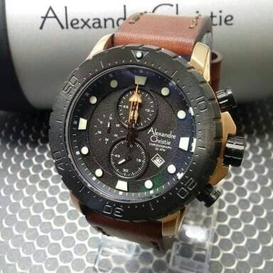 ✅New Ori Alexandre Christie Ac 6412 / Ac 6412Mc Rosegold Black OriginalGaransi Limited