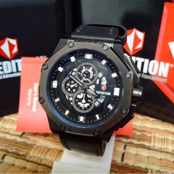 ✅Ori Jam Tangan Pria - Man - Laki Expedition 6686 Full Black Original Berkualitas