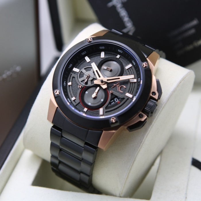 ✅Original Alexandre Christie Ac 9602 Rosegold Black Stainless. Berkualitas