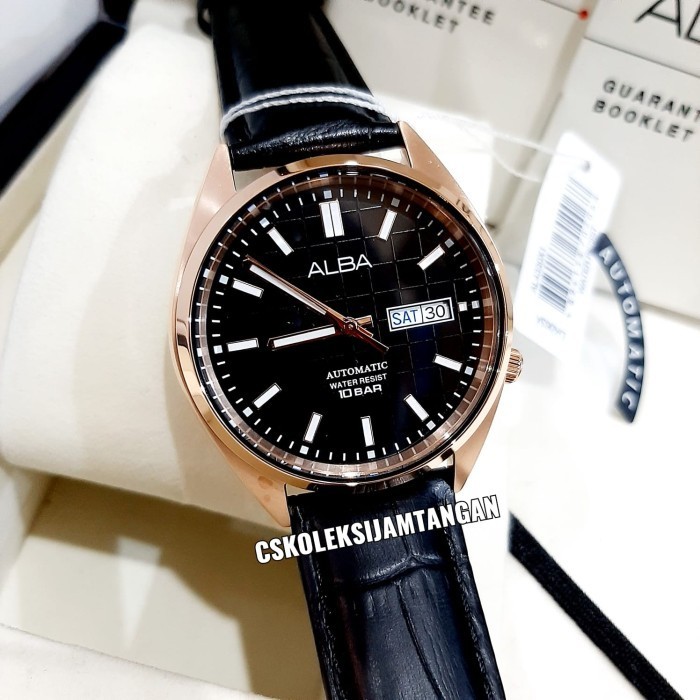 ✅Original Jam Tangan Pria Alba Al4330X1 Al4330 Automatic Rosegold Black Original Berkualitas