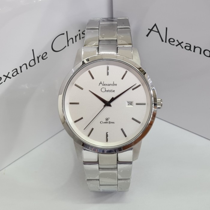 ✅Original Jam Tangan Pria Alexandre Christie Ac 8645 / Ac8645 Silver White Berkualitas