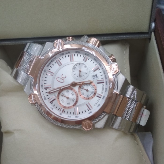 ✅New Ori Jam Tangan Pria Guess Collection Gc Y2400G2 Silver Rosegold Terbatas