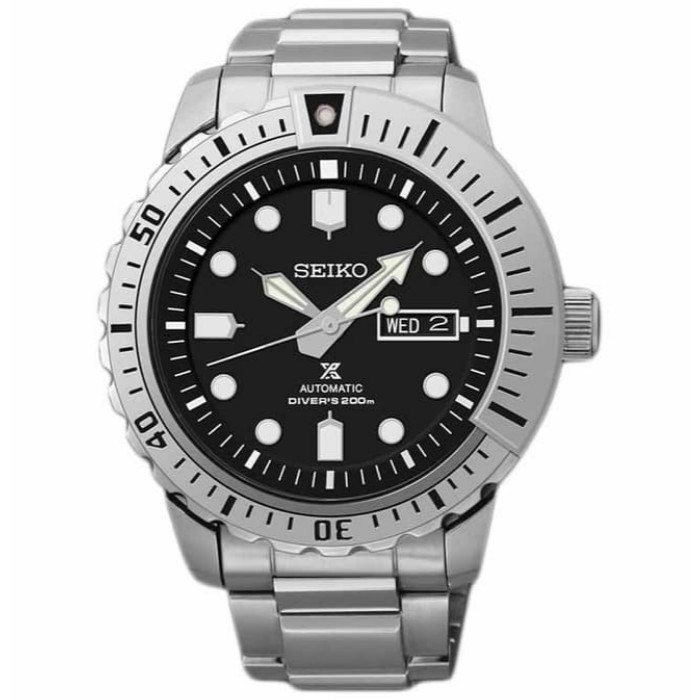 ✅Original Seiko Srp585K1 Prospex Automatic Divers Silver Black Original Diskon