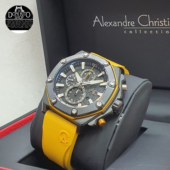 ✅Ready Jam Tangan Pria Alexandre Christie Ac 9601 Original Ac9601 Yellow New Terbatas