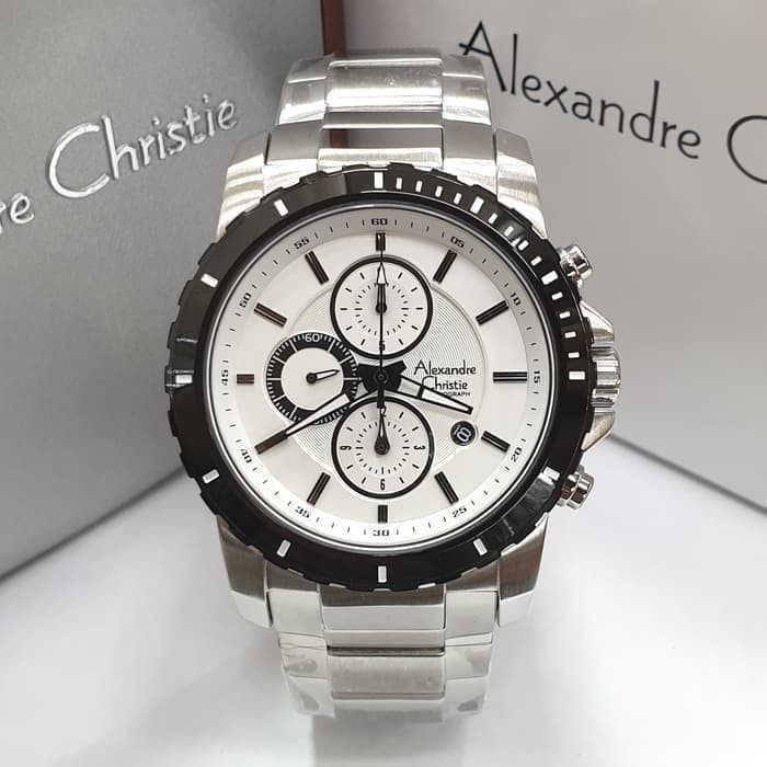 ✅Ready Jam Tangan Pria Alexandre Christie Ac 6141Mc 6141 Silver Original Terbatas