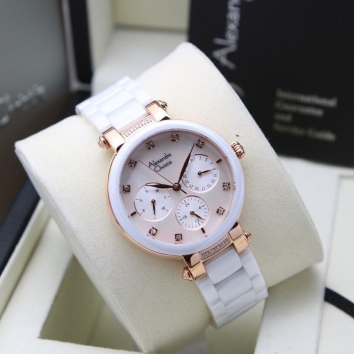 ✅Sale Jam Tangan Wanita Original Alexandre Christie Ac2376Bf Rose Gold White Terbatas