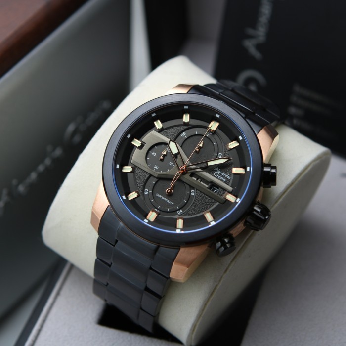✅Ready Alexandre Christie Ac 6559 Rosegold Black. Original Limited