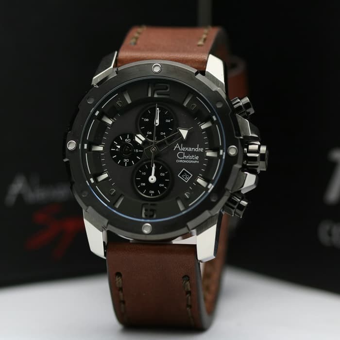 ✅Original Jam Tangan Pria Alexandre Christie Ac 6410 Original Silver Brown Terbaru