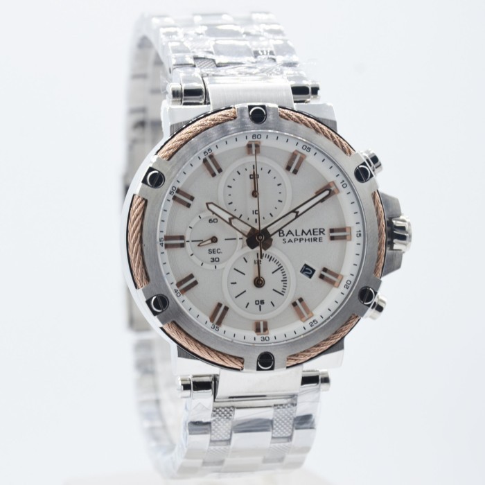 ✅Original Jam Tangan Pria Original Balmer Chronograph 8153 Silver Rosegold Terbatas