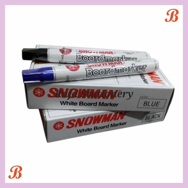 

| KG | SNOWMAN WHITEBOARD MARKER SPIDOL PAPAN TULIS SNOWMAN BG-12 1 BOX 12PCS