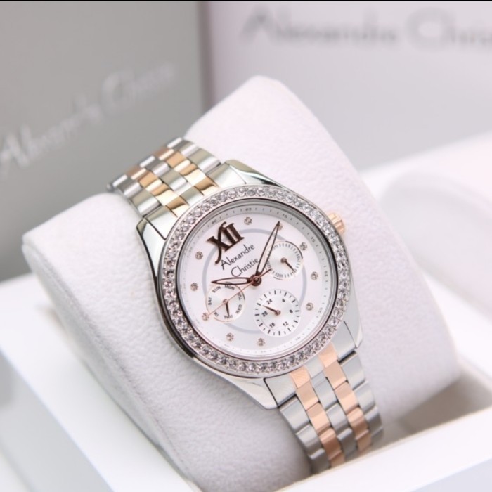 ✨Baru Alexandre Christie Ac 2496 Silver Rosegold Ac2496 Wanita Original Limited