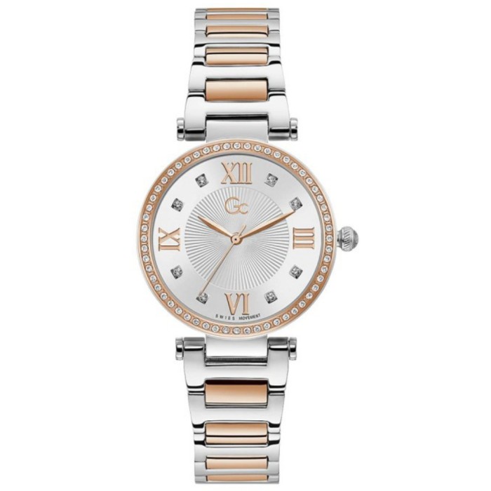 ✨Baru Gc Y64001L1Mf Jam Tangan Wanita Silver Kombinasi Rose Gold Original Terbaru