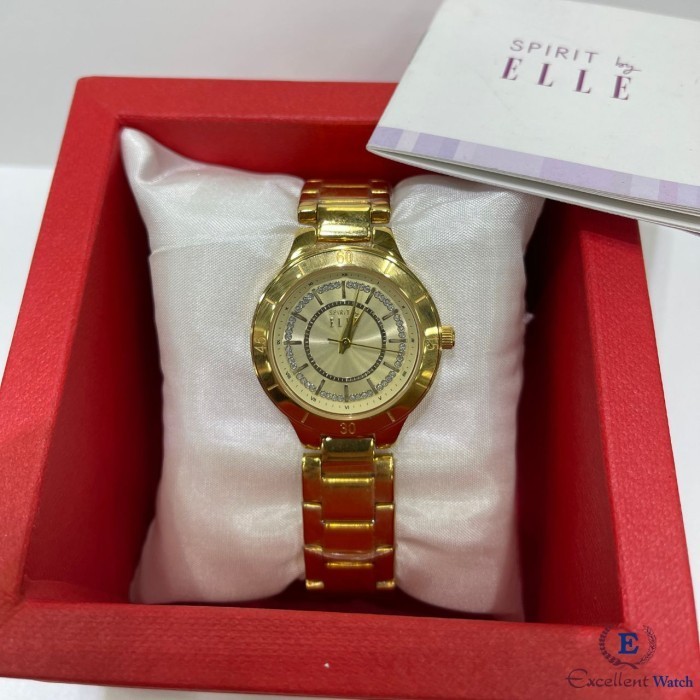 ✨Baru Excellent Watch Jam Tangan Wanita Elle Es20078B02X Gold Limited