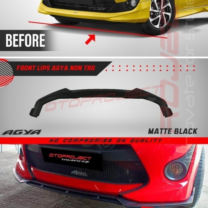 ✨New Ori Front Lip Bumper Agya 2018 Non Trd Matte Black Berkualitas