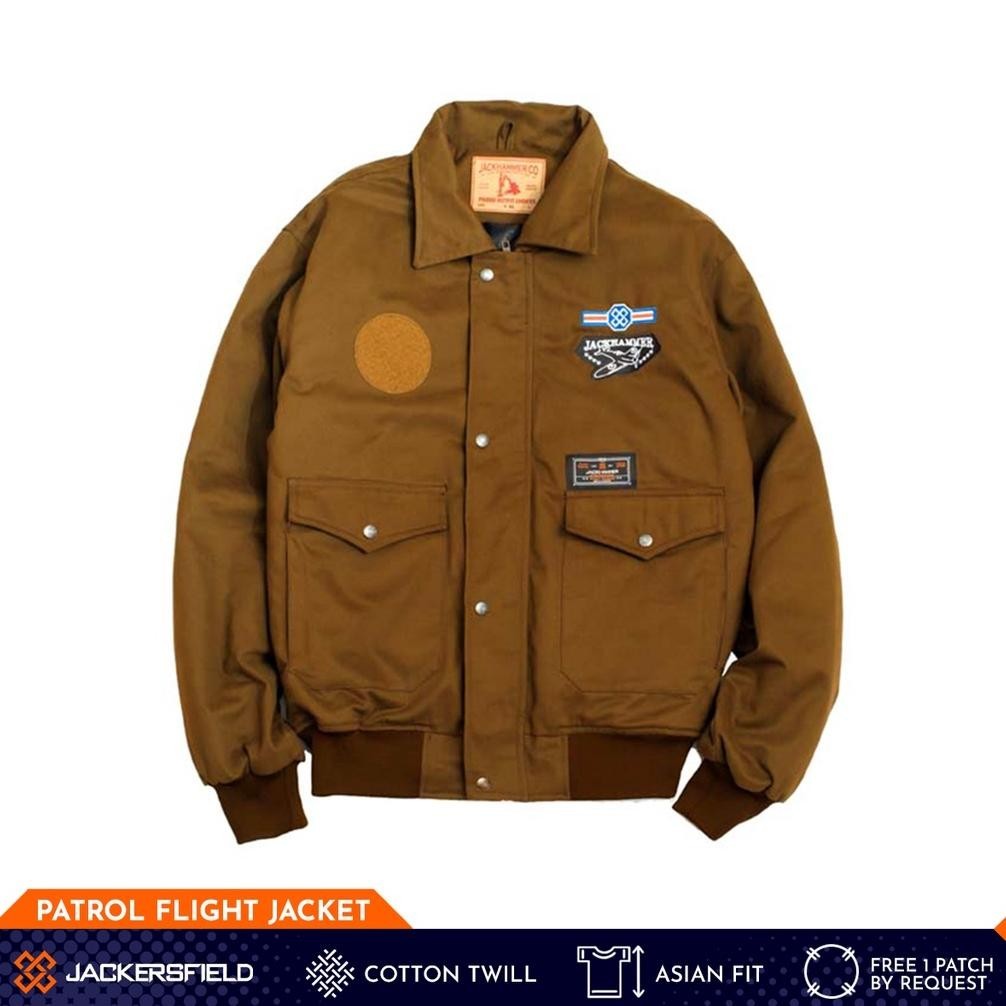 Jacket Bomber Pria Motor Keren Zarghami Jackersfld Patrol Flight Medallion Twill