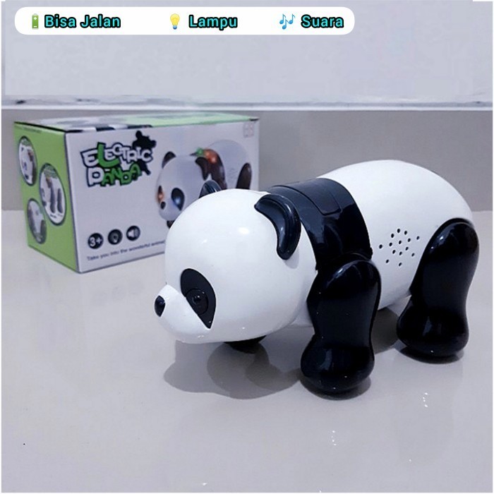 Mainan Anak Panda Berjalan Jalan Lampu Suara - Boneka Hewan Baterai