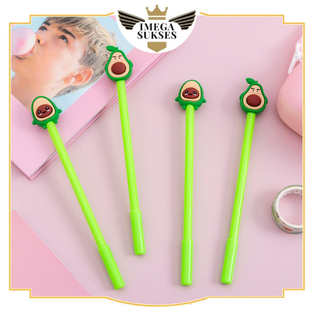 

PHG - Pulpen Tinta Gel Cair Motif Avocado Pena Karakter Alpukat Lucu Unik Alat Tulis Kantor Sekolah Stationary Murah t