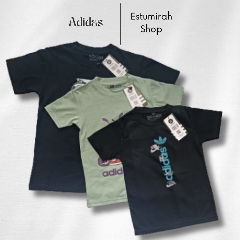 ESTUMIRAH Atasan Kaos ADIDAS ORIGINAL anak laki - laki umur 2-14th