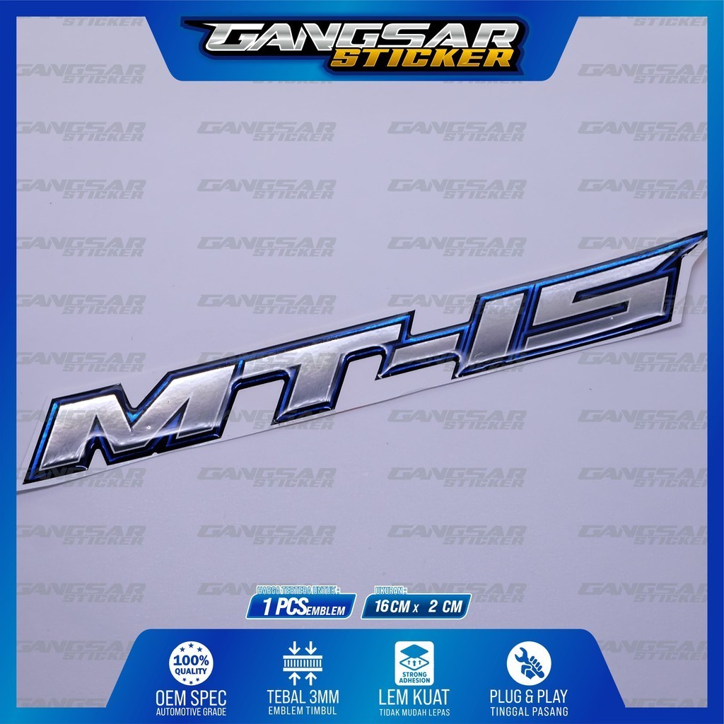 Emblem yamaha mt 15 / emblem timbul yamaha mt 15 / emblem mt 15 / emblem yamaha mt 15 / stiker logo 