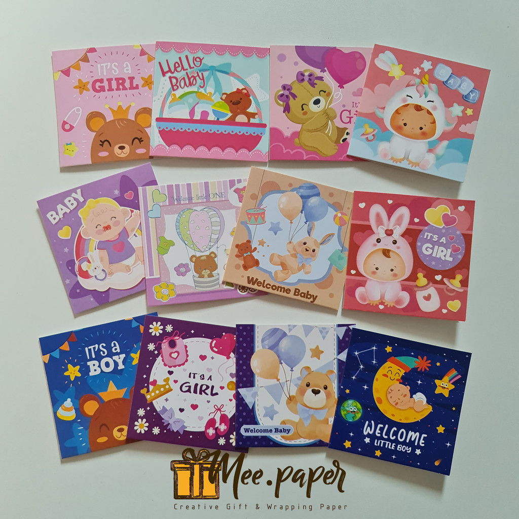 

Kartu Ucapan + Amplop Kecil Sansan Wawa, Baby Boy / Baby Girl, Gift Card / Greeting Card