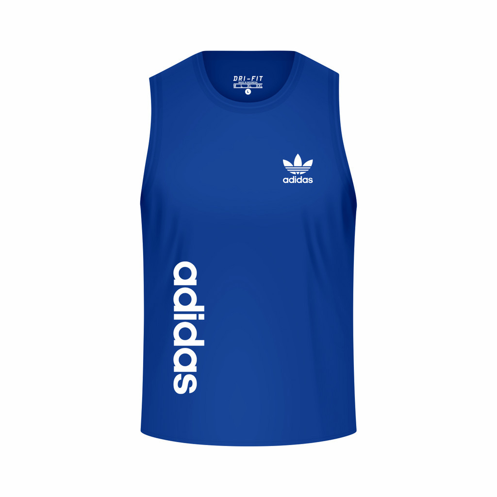 Singlet Gym Pria Olahraga Tanktop Fitness Pakaian Cowok Santai Senam