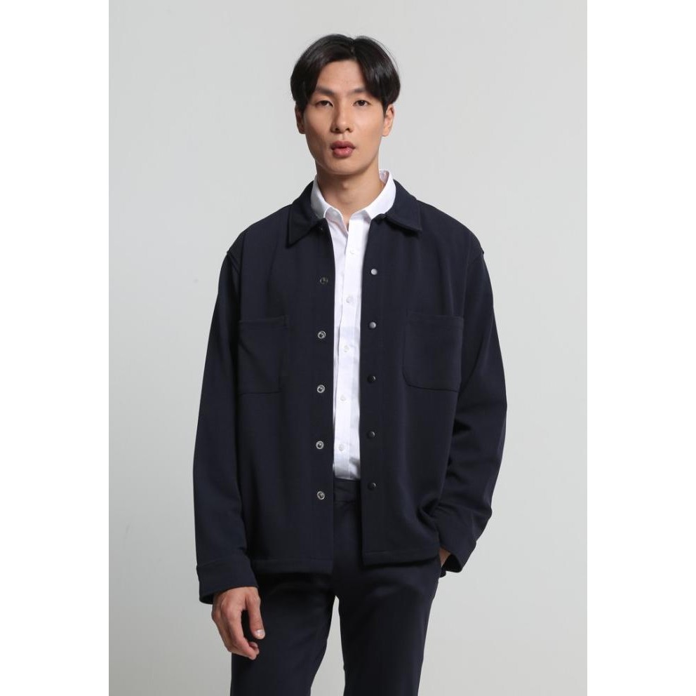 Trend Valino Jaket Overshirt Pria Biru Navy - V-Bbco11-M9 Terbaik