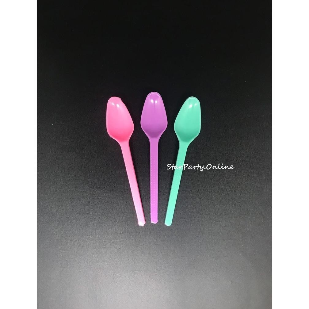 Sendok Teh Warna 100pcs /Sendok Es Buah /Sendok Plastik /Sendok