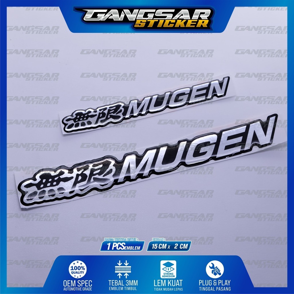 emblem mugen / sticker logo mugen racing / emblem timbul mugen / stiker timbul mugen / stiker logo m
