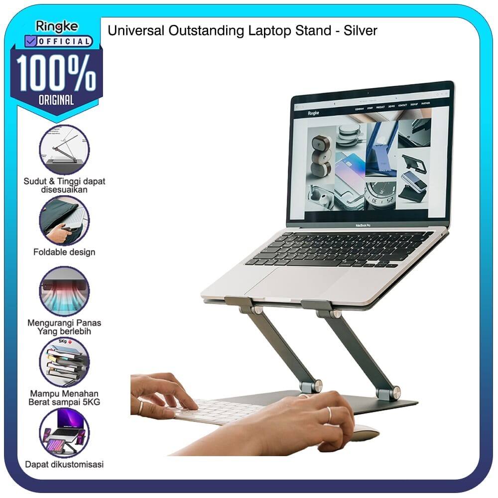 Ringke Outstanding Laptop Stand Silver