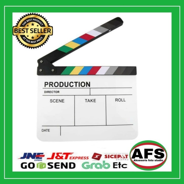 

[Baru] Colorful Clapper Board Tv Movie Film Clapper Board Slate-White Limited