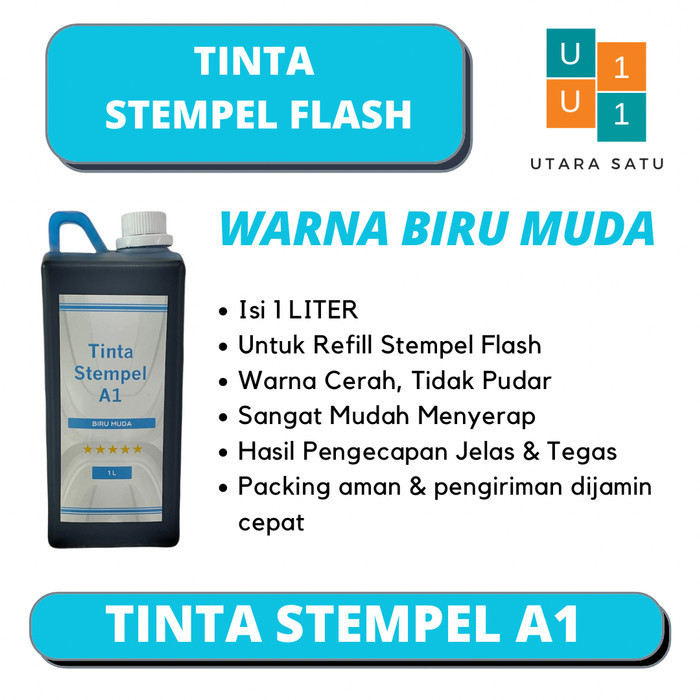 

[Baru] Tinta Stempel Flash Warna Biru Muda 1 Liter Limited