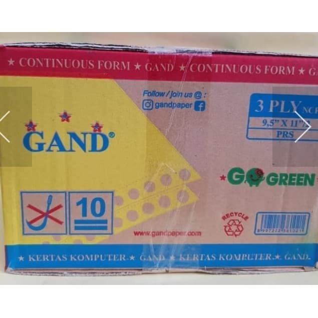

[Baru] Continous Form 9 1/2 X 11 3Ply Merk Gand Diskon