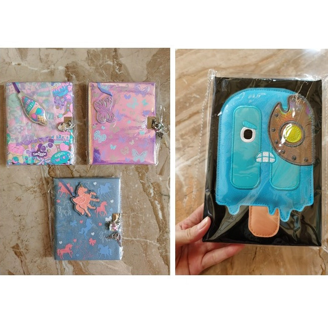 

[Baru] Smiggle Notebook Lock Unicorn Butterfly Icecream / Diary Journal Terbatas